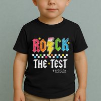 Rock The Test Testing Day Retro Motivational Teacher Toddler T-Shirt