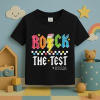 Rock The Test Testing Day Retro Motivational Teacher Toddler T-Shirt
