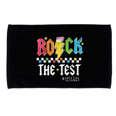 Rock The Test Testing Day Retro Motivational Teacher Microfiber Hand Towel
