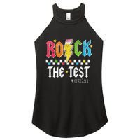 Rock The Test Testing Day Retro Motivational Teacher Women's Perfect Tri Rocker Tank