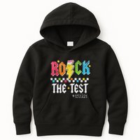 Rock The Test Testing Day Retro Motivational Teacher Kids Hoodie