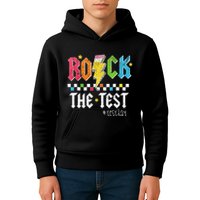 Rock The Test Testing Day Retro Motivational Teacher Kids Hoodie