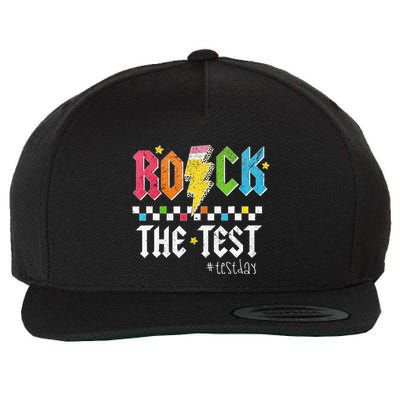 Rock The Test Testing Day Retro Motivational Teacher Wool Snapback Cap