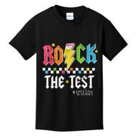 Rock The Test Testing Day Retro Motivational Teacher Kids T-Shirt