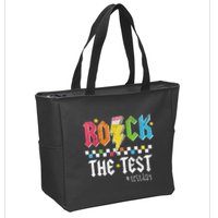 Rock The Test Testing Day Retro Motivational Teacher Zip Tote Bag