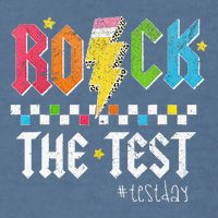 Rock The Test Testing Day Retro Motivational Teacher Garment-Dyed Sweatshirt
