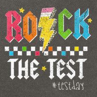 Rock The Test Testing Day Retro Motivational Teacher Cotton Canvas Backpack
