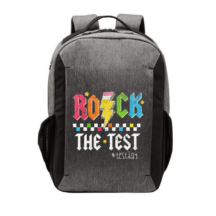 Rock The Test Testing Day Retro Motivational Teacher Vector Backpack