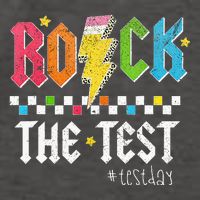 Rock The Test Testing Day Retro Motivational Teacher Vector Backpack