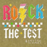 Rock The Test Testing Day Retro Motivational Teacher Garment-Dyed Women's Muscle Tee
