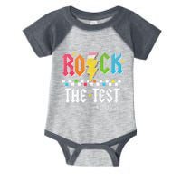 Rock The Test Testing Day Retro Motivational Teacher Infant Baby Jersey Bodysuit