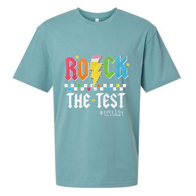 Rock The Test Testing Day Retro Motivational Teacher Sueded Cloud Jersey T-Shirt