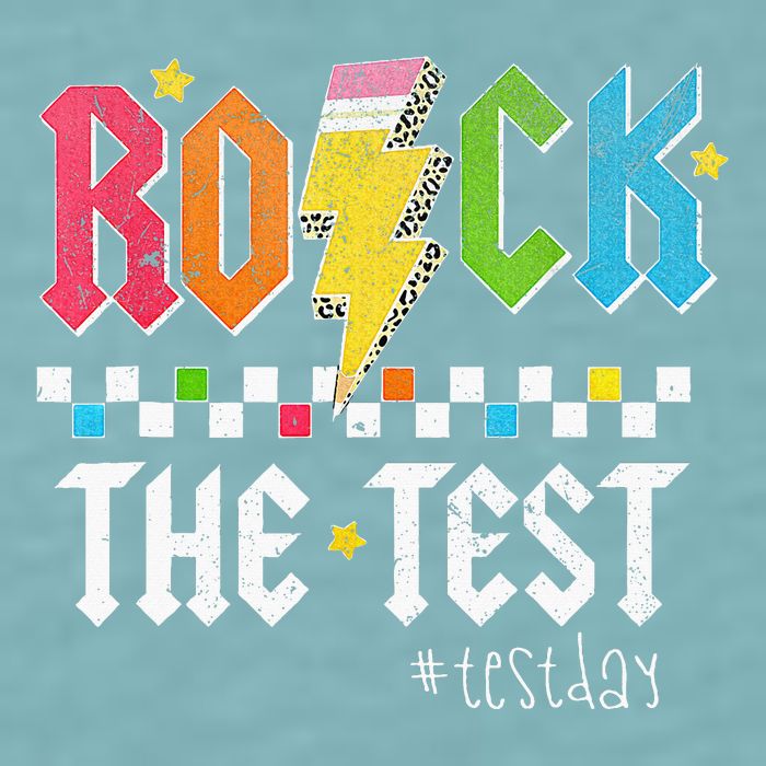 Rock The Test Testing Day Retro Motivational Teacher Sueded Cloud Jersey T-Shirt