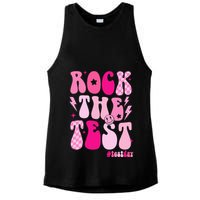Rock The Test Testing Day Retro Motivational Ladies PosiCharge Tri-Blend Wicking Tank