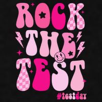 Rock The Test Testing Day Retro Motivational Ladies PosiCharge Tri-Blend Wicking Tank