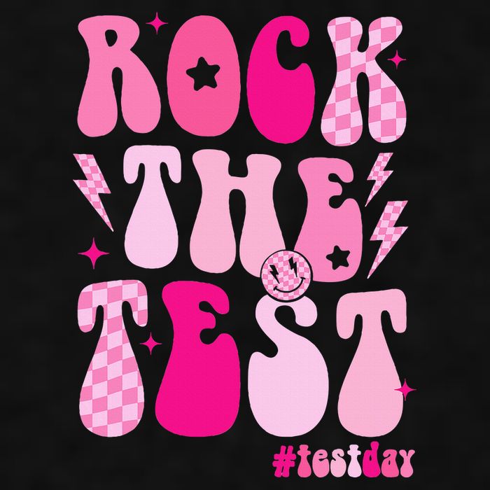 Rock The Test Testing Day Retro Motivational Ladies PosiCharge Tri-Blend Wicking Tank