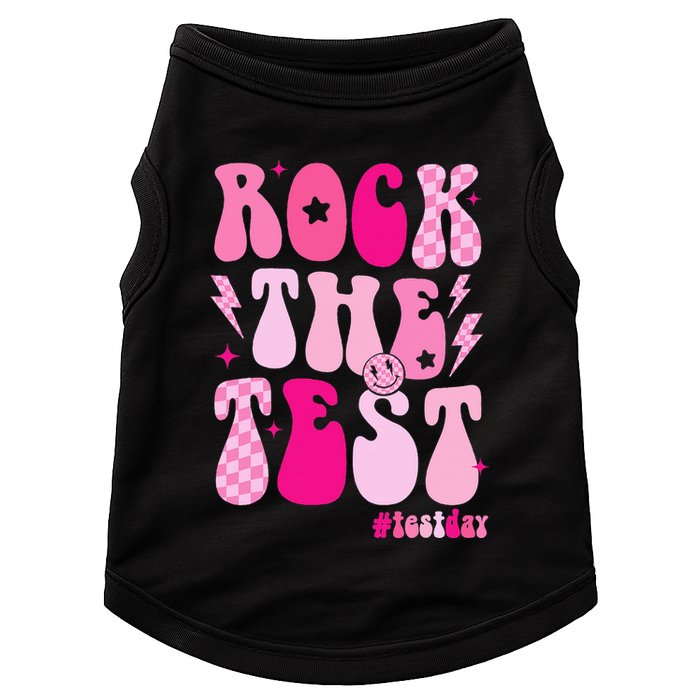 Rock The Test Testing Day Retro Motivational Doggie Tank