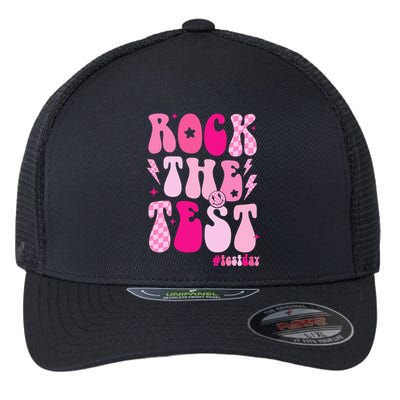 Rock The Test Testing Day Retro Motivational Flexfit Unipanel Trucker Cap