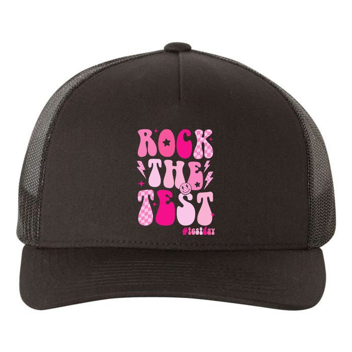 Rock The Test Testing Day Retro Motivational Yupoong Adult 5-Panel Trucker Hat