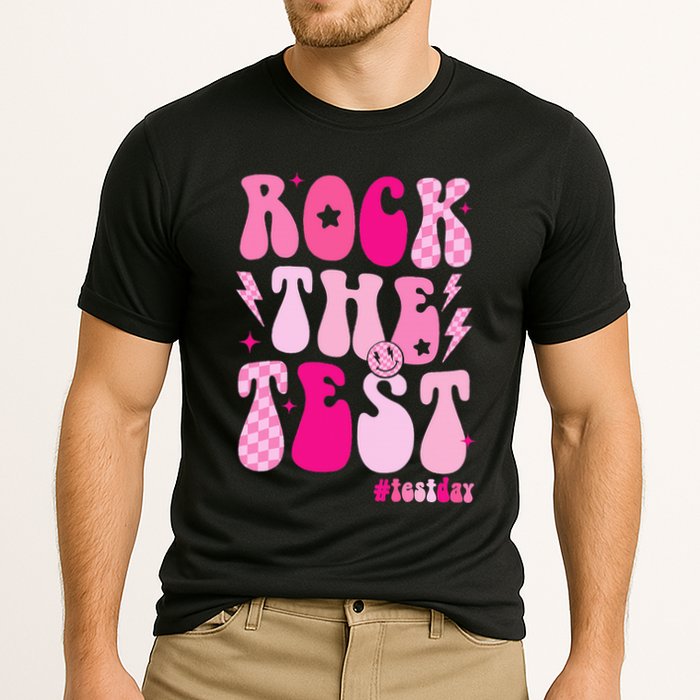 Rock The Test Testing Day Retro Motivational Performance Shirt