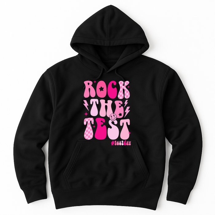 Rock The Test Testing Day Retro Motivational Hoodie