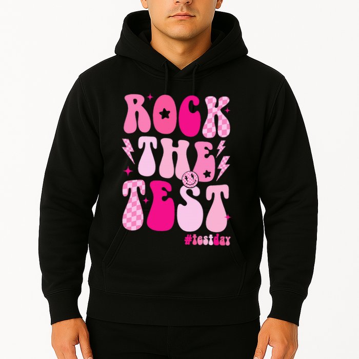Rock The Test Testing Day Retro Motivational Hoodie