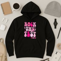 Rock The Test Testing Day Retro Motivational Hoodie