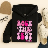 Rock The Test Testing Day Retro Motivational Hoodie