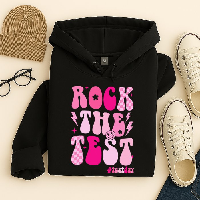 Rock The Test Testing Day Retro Motivational Hoodie