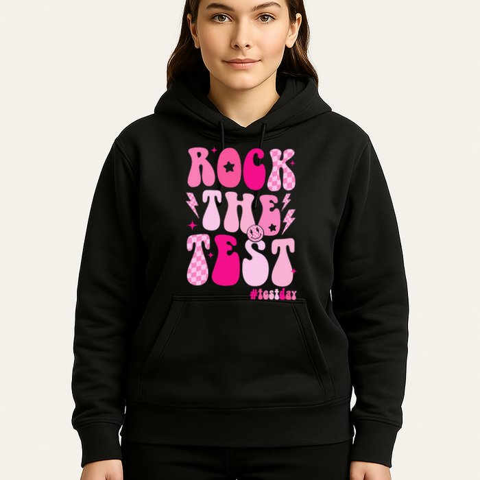 Rock The Test Testing Day Retro Motivational Hoodie