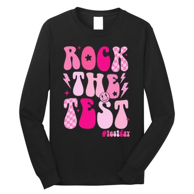 Rock The Test Testing Day Retro Motivational Long Sleeve Shirt