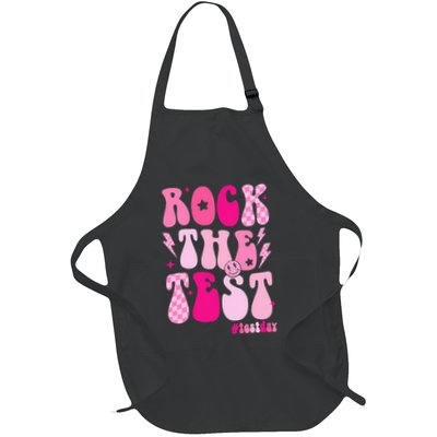 Rock The Test Testing Day Retro Motivational Full-Length Apron With Pockets