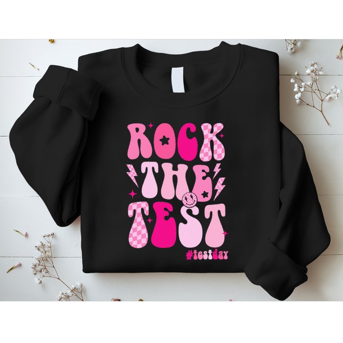 Rock The Test Testing Day Retro Motivational Sweatshirt