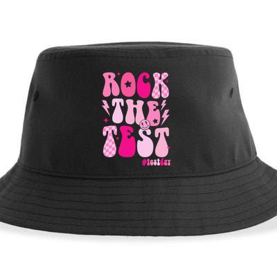 Rock The Test Testing Day Retro Motivational Sustainable Bucket Hat