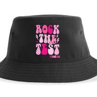 Rock The Test Testing Day Retro Motivational Sustainable Bucket Hat