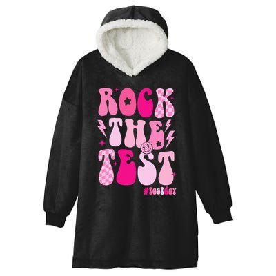 Rock The Test Testing Day Retro Motivational Hooded Wearable Blanket