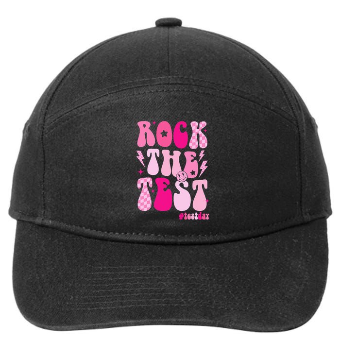 Rock The Test Testing Day Retro Motivational 7-Panel Snapback Hat