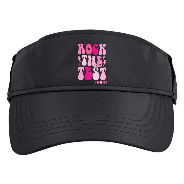 Rock The Test Testing Day Retro Motivational Adult Drive Performance Visor