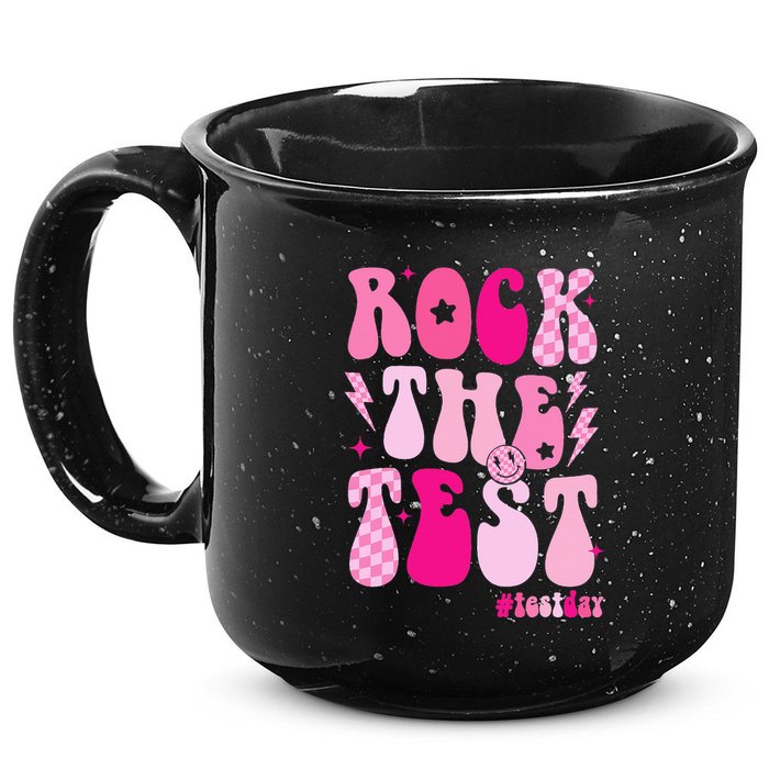 Rock The Test Testing Day Retro Motivational 15oz Campfire Ceramic Mug