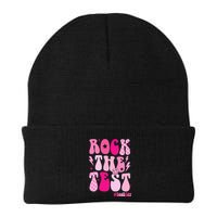 Rock The Test Testing Day Retro Motivational Knit Cap Winter Beanie