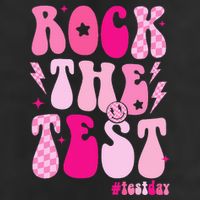 Rock The Test Testing Day Retro Motivational Knit Cap Winter Beanie