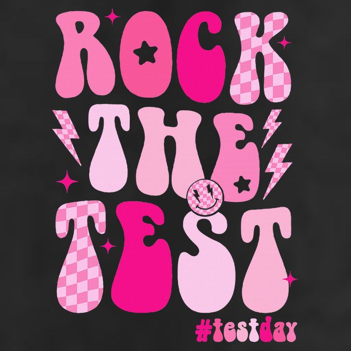 Rock The Test Testing Day Retro Motivational Knit Cap Winter Beanie