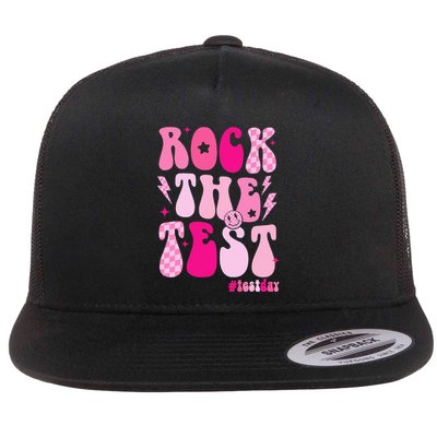 Rock The Test Testing Day Retro Motivational Flatbill Hat