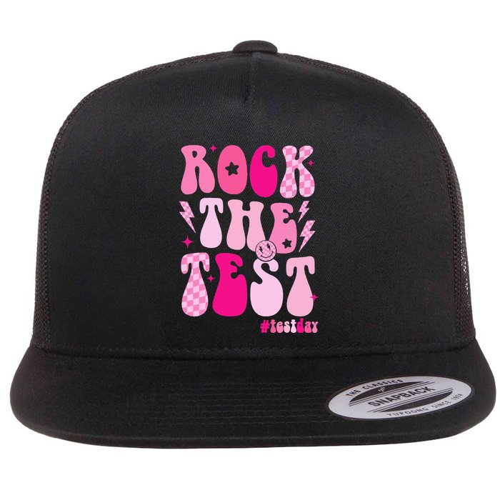 Rock The Test Testing Day Retro Motivational Flatbill Hat