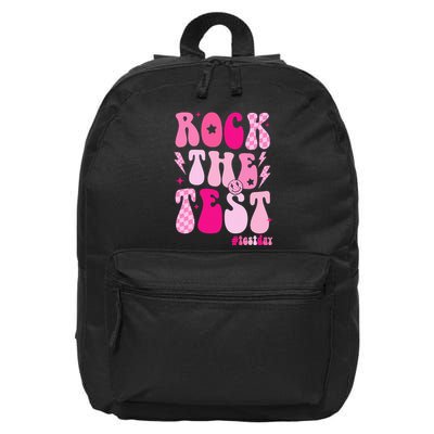 Rock The Test Testing Day Retro Motivational 16 in Basic Backpack