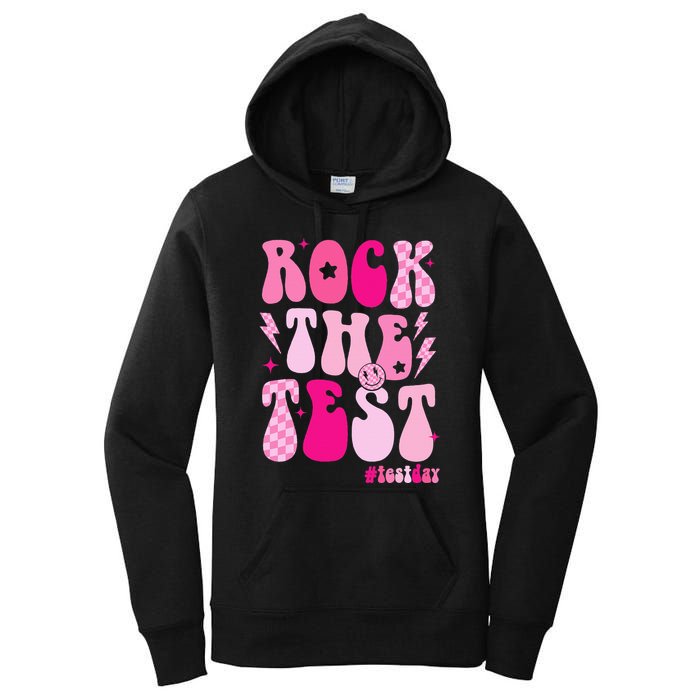 Rock The Test Testing Day Retro Motivational Women's Pullover Hoodie