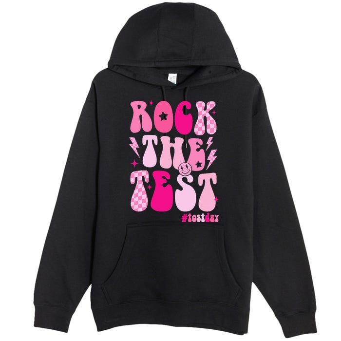 Rock The Test Testing Day Retro Motivational Premium Pullover Hoodie