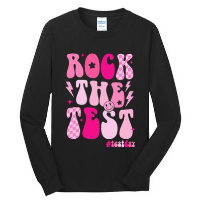 Rock The Test Testing Day Retro Motivational Tall Long Sleeve T-Shirt