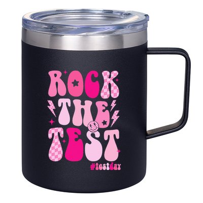 Rock The Test Testing Day Retro Motivational 12oz Stainless Steel Coffee Mug