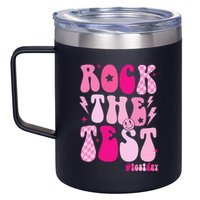 Rock The Test Testing Day Retro Motivational 12oz Stainless Steel Coffee Mug